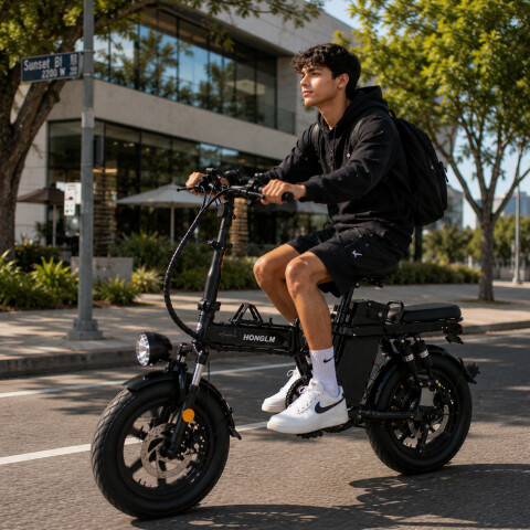 Bicicleta Eléctrica Sg04 Pl 16" 500w 100kg 35kmh NEGRO