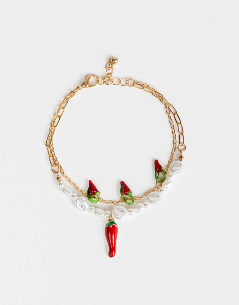 Pulsera Flexible Layer Multidijes - Dorado 