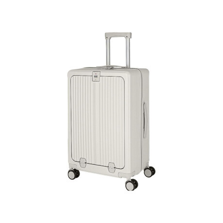 Valija Carry On Rígida Con Bolsillo Exterior Blanco