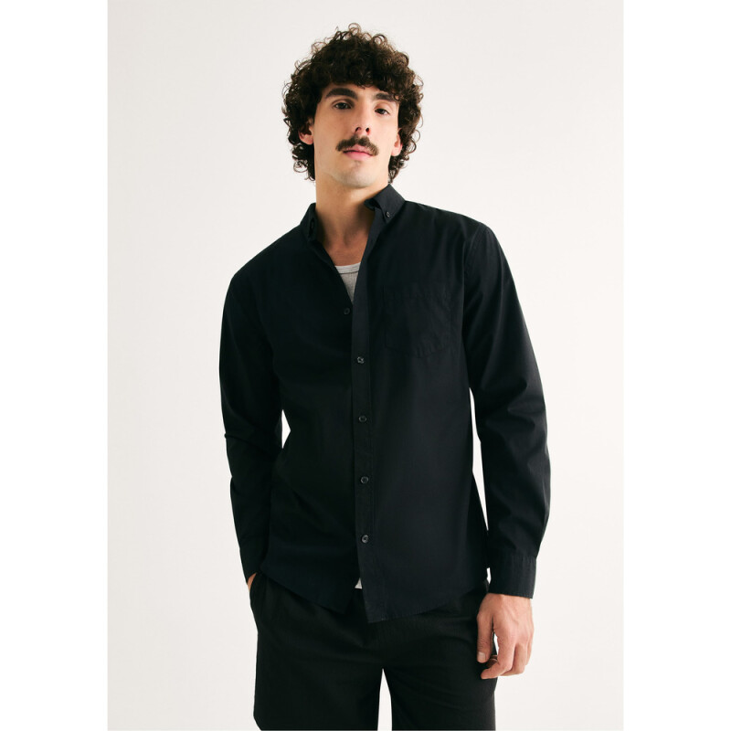 CAMISA ML MASC PRETO ESCURO