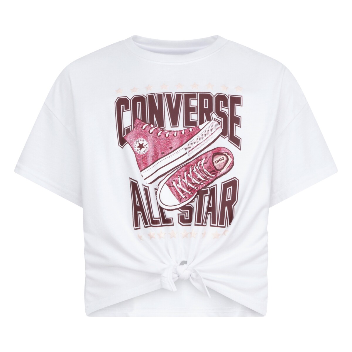 Remera Tie Front Gfx Boxy de Niña - Blanco 