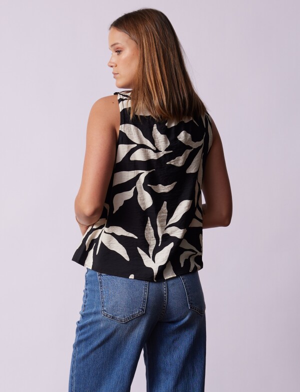 Blusa Printed NEGRO/CRUDO