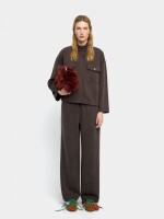 Pantalón Reto Con Cintura Elástica marron