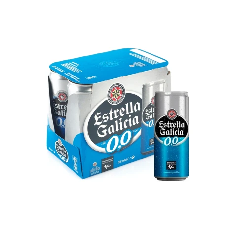 Pack X6 Cerveza Estrella Galicia sin Alcohol Lata 330ML 001
