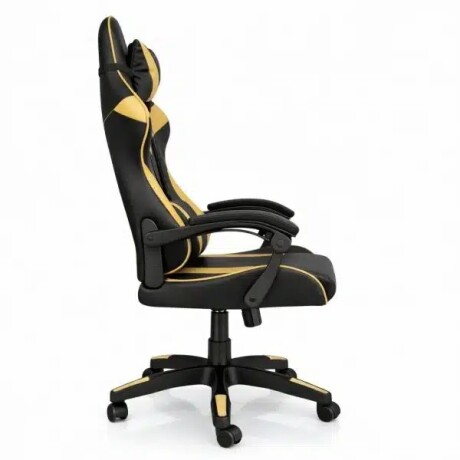 Silla Gamer Ergonómica con Masajes Negra y Dorada 001