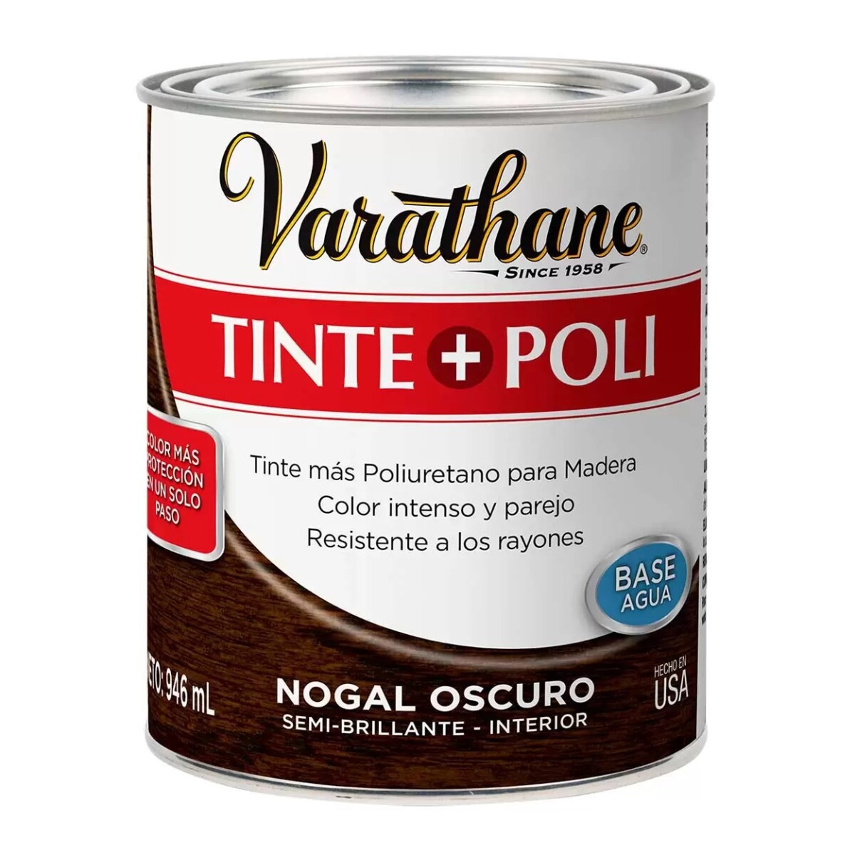 Tinte + Poliuretano para Madera 0.946L Varathane - Nogal Oscuro 