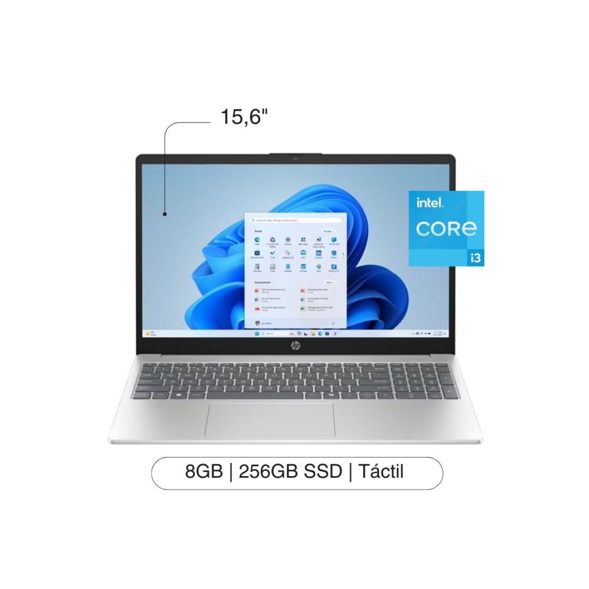 Notebook HP 15-FD0123DX 15.6' HD Touch 256GB SSD / 8GB I3-1315U W11 