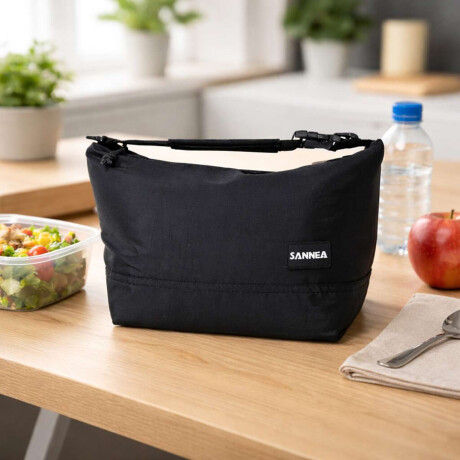 Lunchera térmica 6L con asa y correa para colgar 23x14x20cm Negro