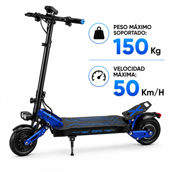 Monopatín Eléctrico Rp511max 11" 1200w 50km/h 150kg AZUL