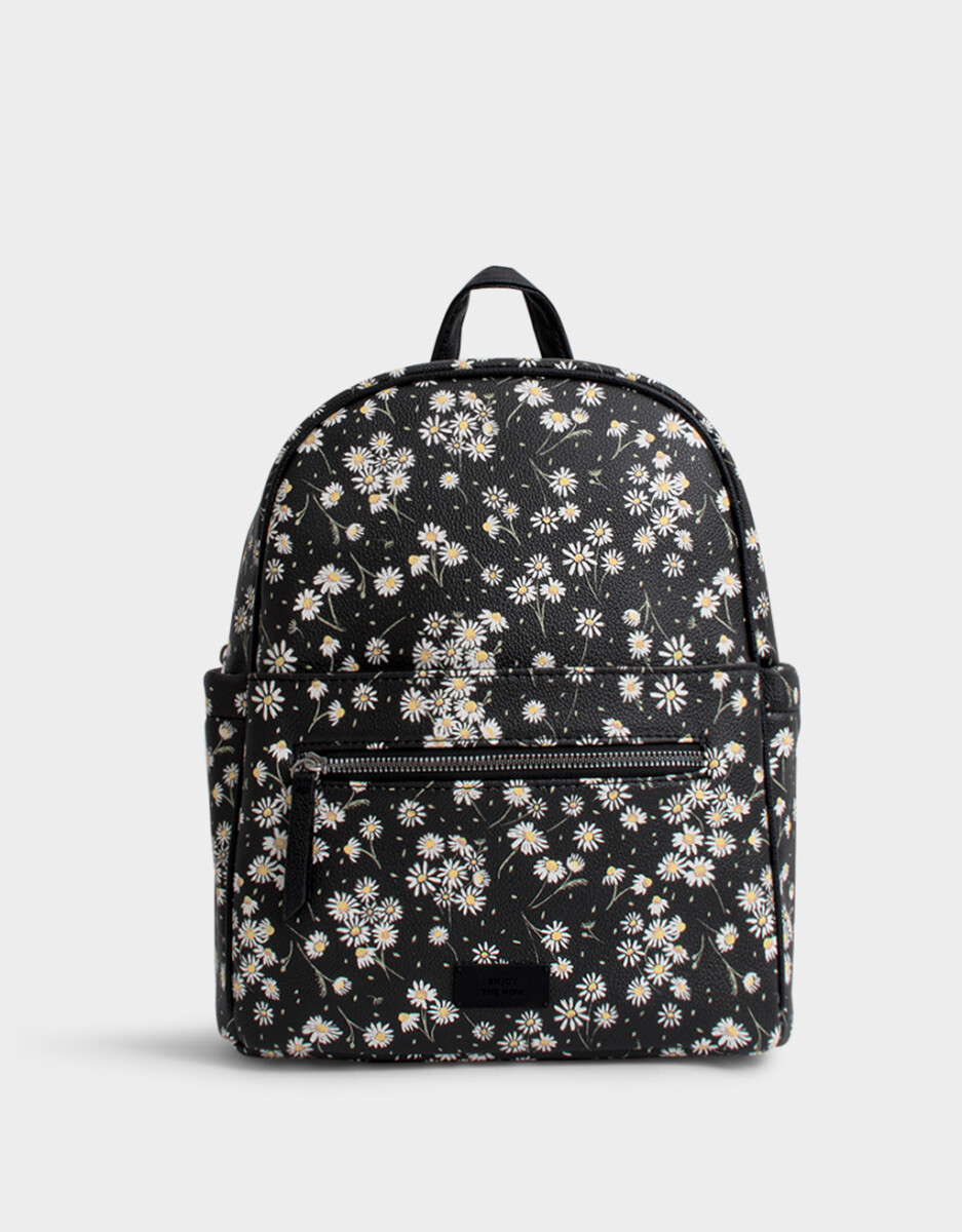 Mochila Cuerina Margaritas 