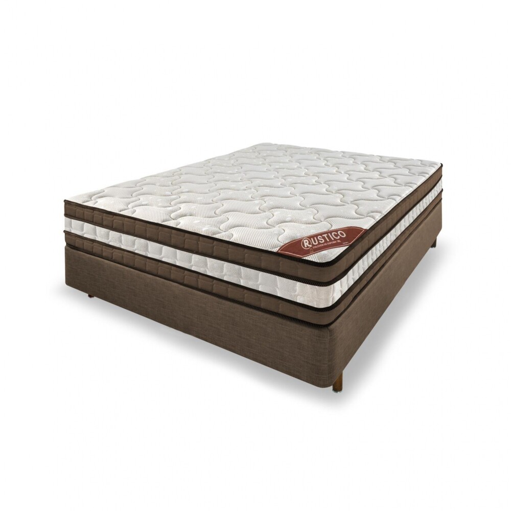 Conjunto Sommier 2 Plazas - Rustico - Espuma D80 Conjunto Sommier 2 Plazas - Rustico - Espuma D80