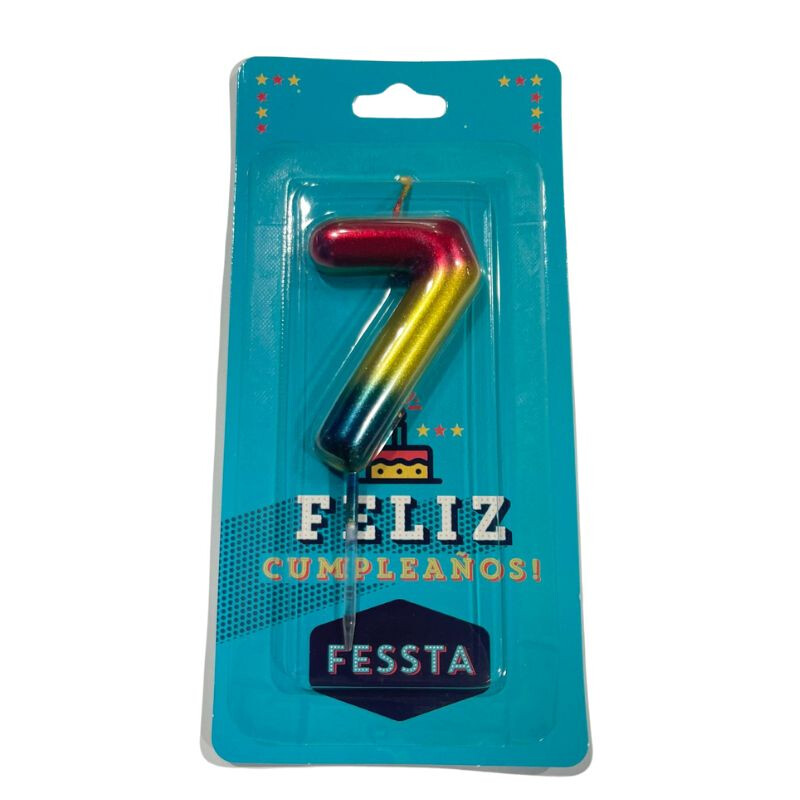 Vela N° Metalizada Degrade SIETE