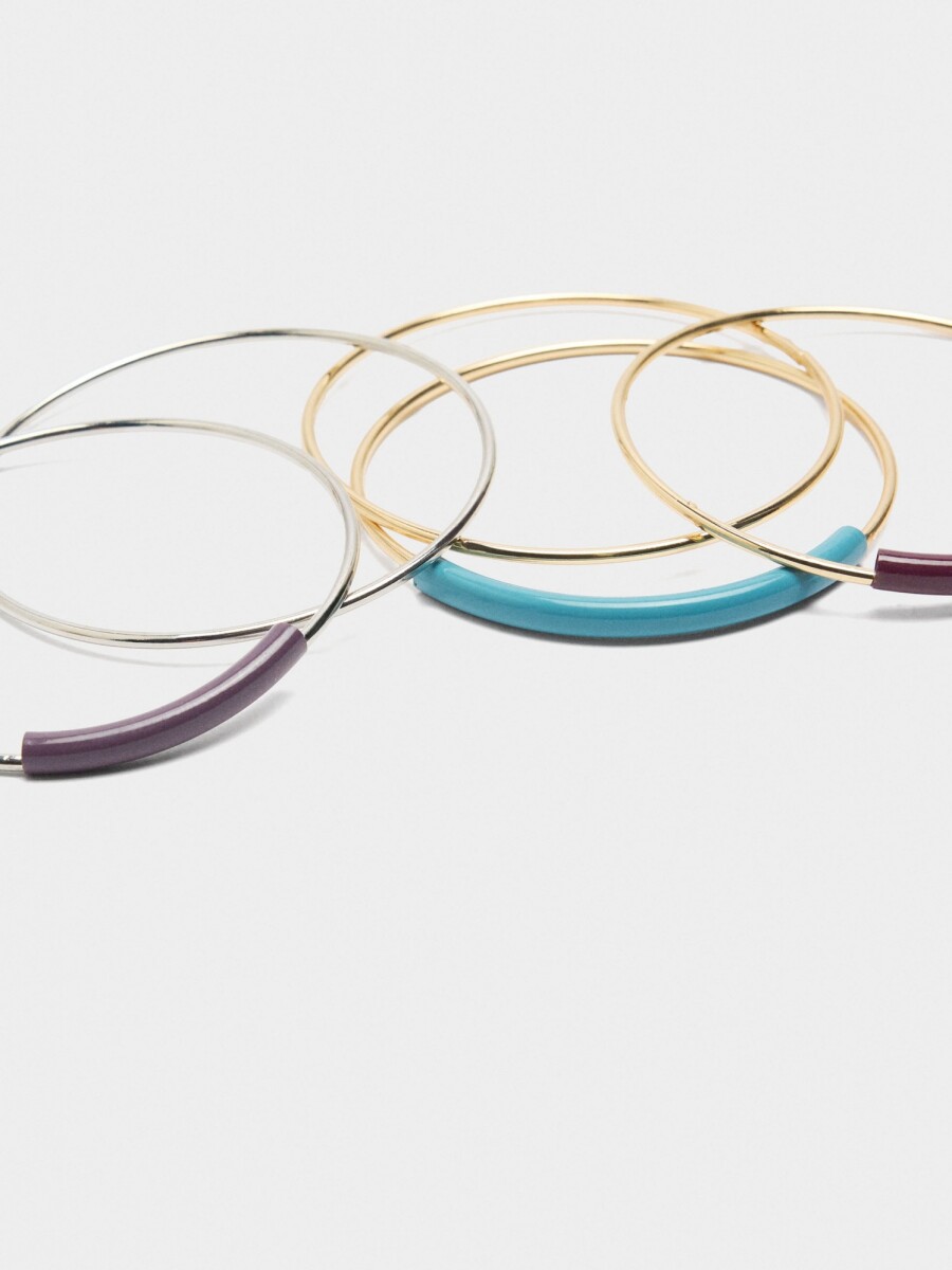 Set De Pulseras Con Esmalte multicolor