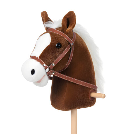 Peluche Cabeza De Caballo Palo Ruedas Niños N1 Marrón