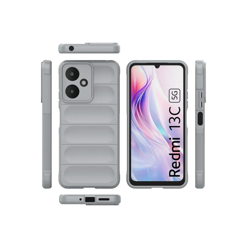Protector para Xioami Redmi 13C 5G engomado textura gris Protector Para Xioami Redmi 13c 5g Engomado Textura Gris
