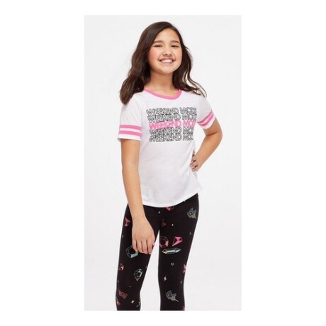 Remera para niña Justice Weekend Blanco