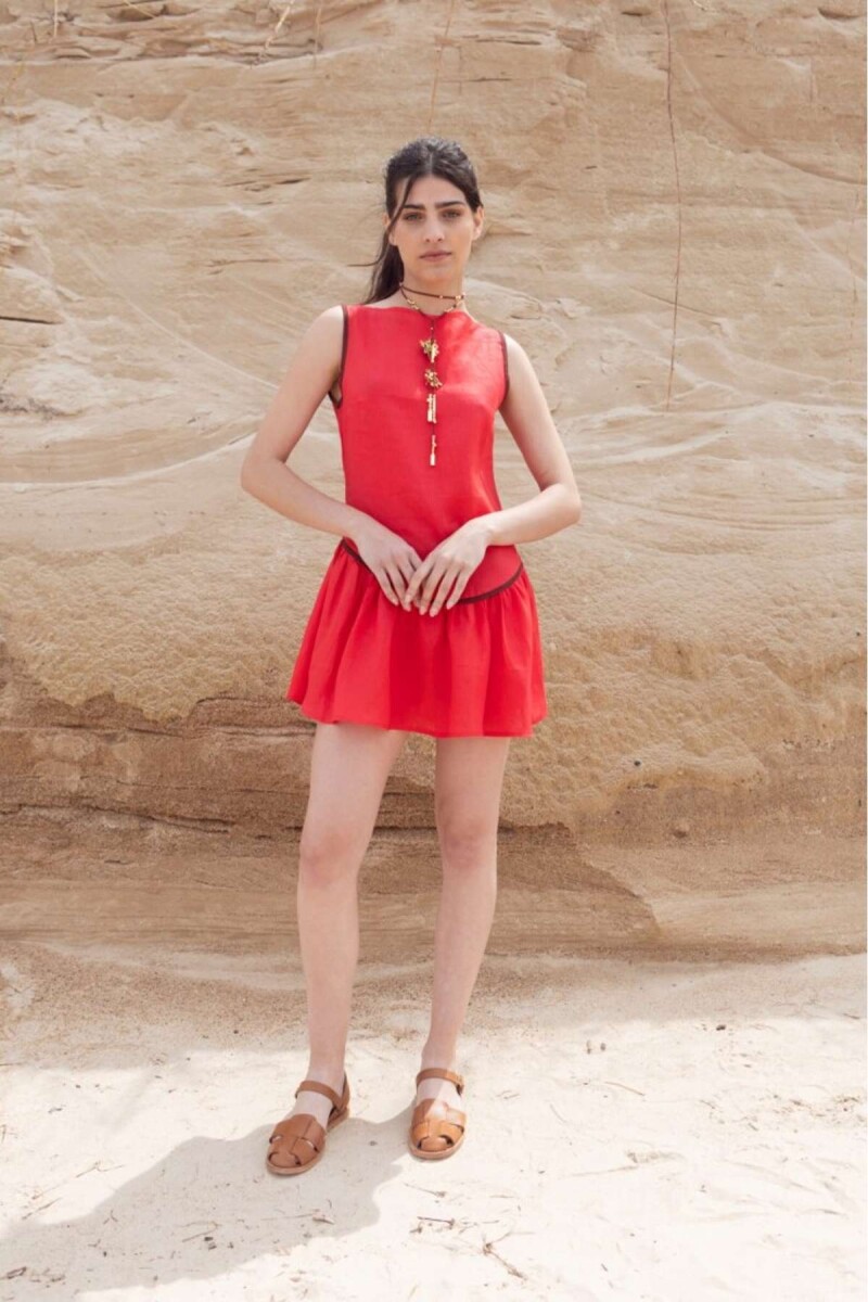 Vestido Pulpa - Rojo Y Choco 