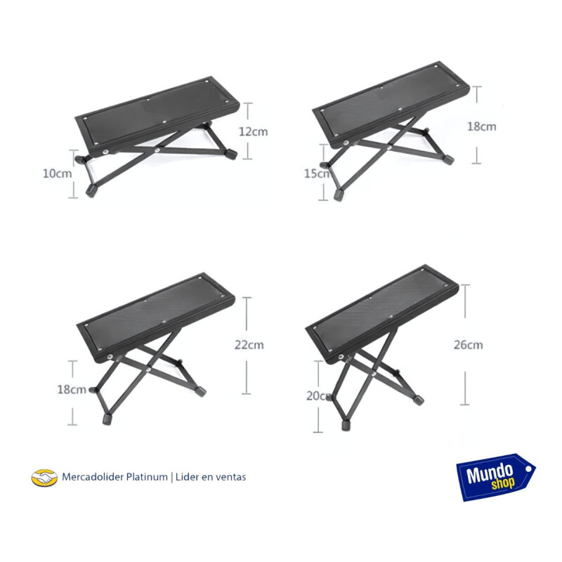 Banquito Banco Apoya Pie Para Guitarra Metalico Musica Negro