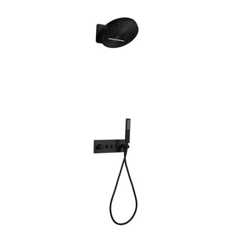 Griferia DUCHA TERMOSTATICA DE EMBUTIR NEGRO MATE NEGRO