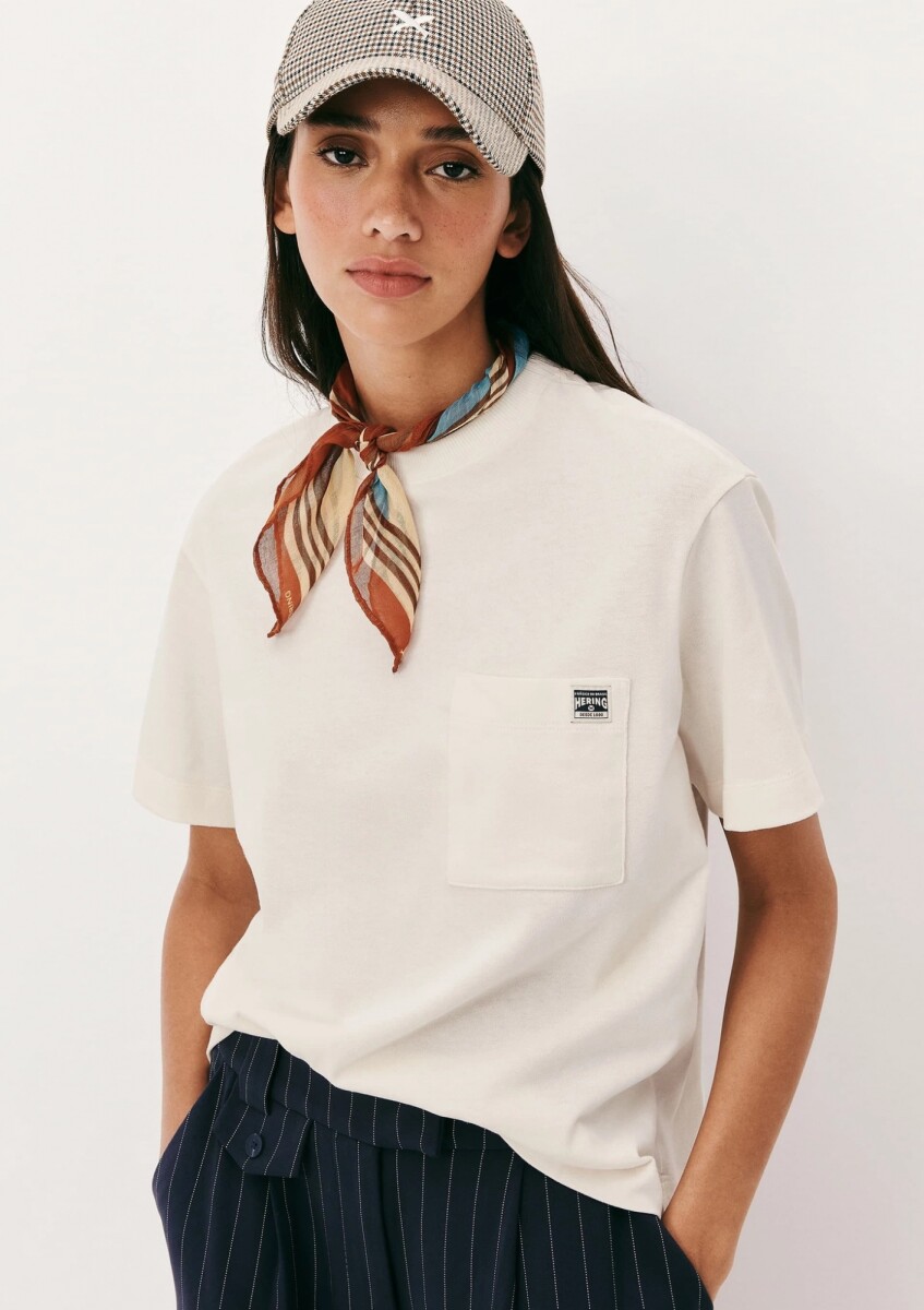 CAMISETA MANGA CORTA CON BOLSILLO - BLANCO 