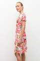 Vestido cruzado estampa Santa Rita rosado