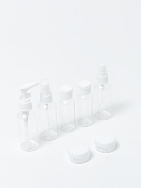 Set de frascos para viaje Blanco