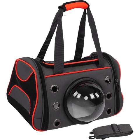 Bolso Transporador Mascota Capsula Gatos Perros Viaje Valija Color Variante Rojo