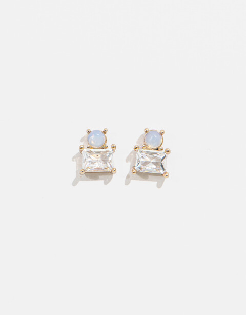 Aros Pasantes Strass Aros Con Cubic - Dorado