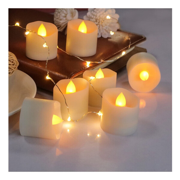 Velas Velitas Luz Led Pila Pack 24 Unidades Decorativo Variante Cálidas 2
