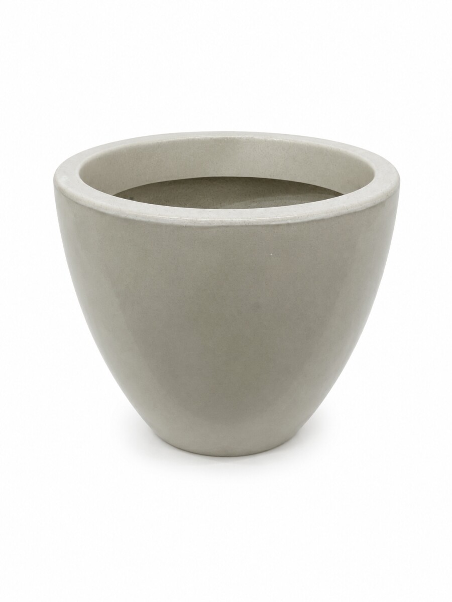 MACETA REDONDA BAJA PLASTICA 30X22 - BEIGE 