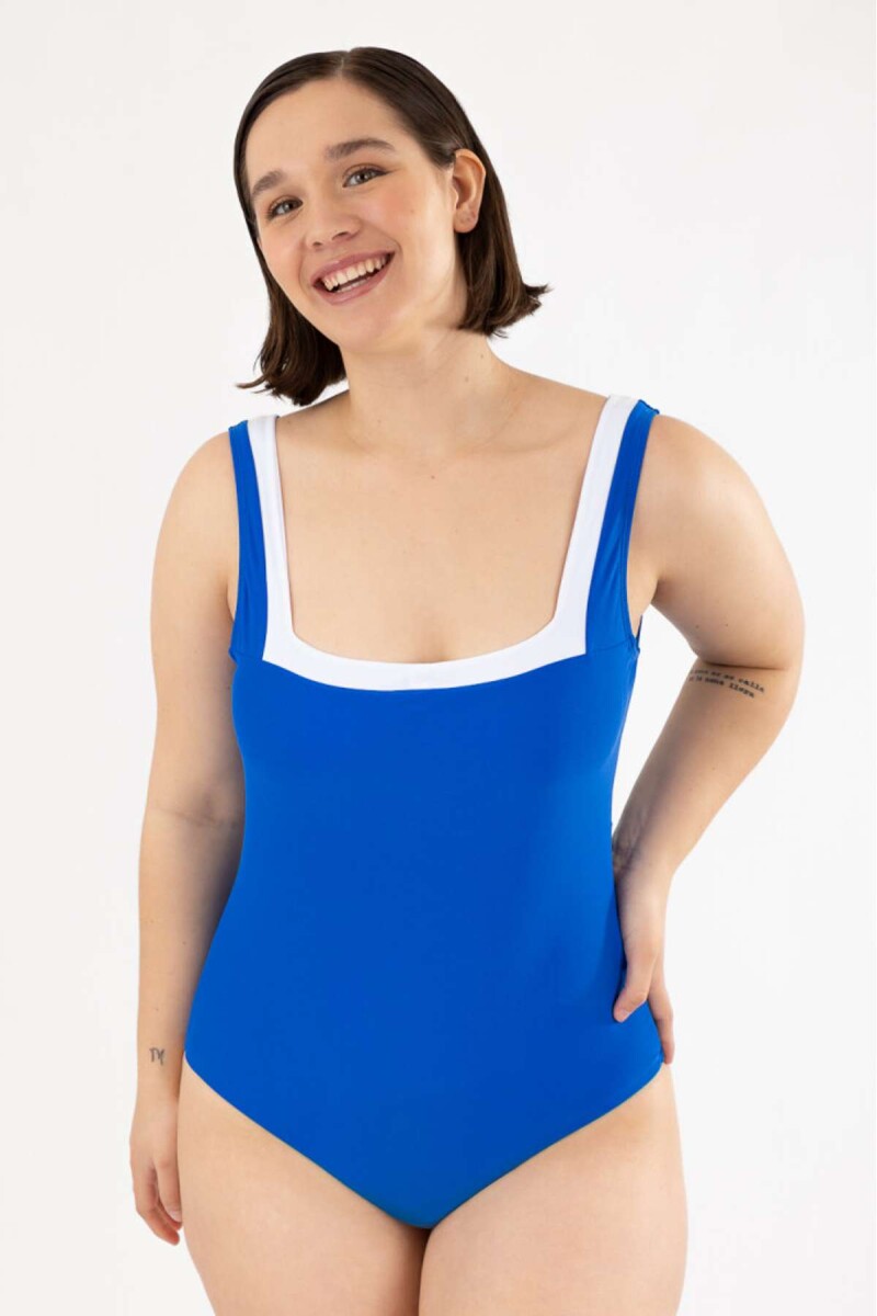 Malla square liso - Azul vibrante 