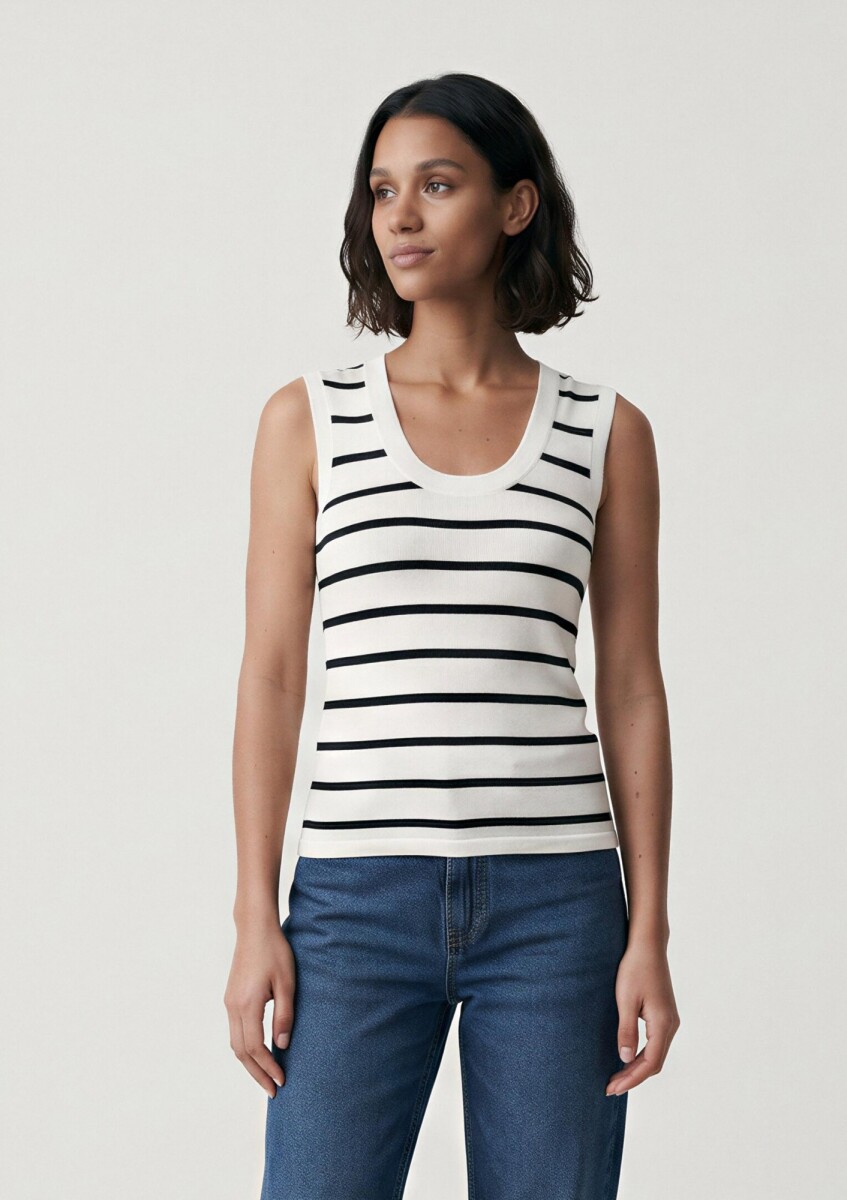 MUSCULOSA DE RAYAS - BLANCO 