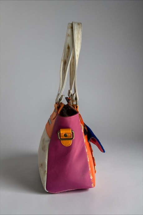 Cartera LIRA Línea Dubai Naranja Y Azul Con Arte Cartera LIRA Línea Dubai Naranja Y Azul Con Arte