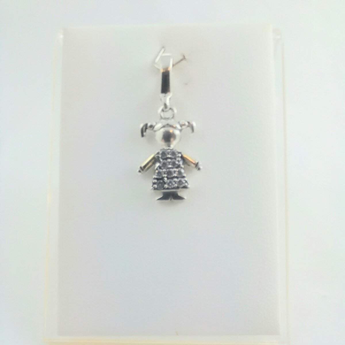 Colgante de plata 925 con circonias y double de oro 18 Ktes - Linea kids niña 