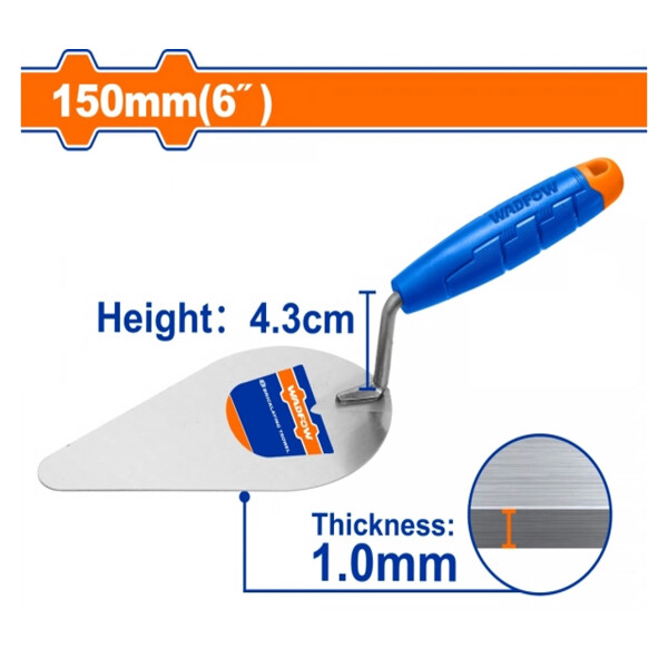 CUCHARA DE ALBAÑIL 6´´ 150MM WADFOW WBT9306 CUCHARA DE ALBAÑIL 6´´ 150MM WADFOW WBT9306