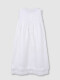 Vestido Largo Con Tiras Bordadas Blanco
