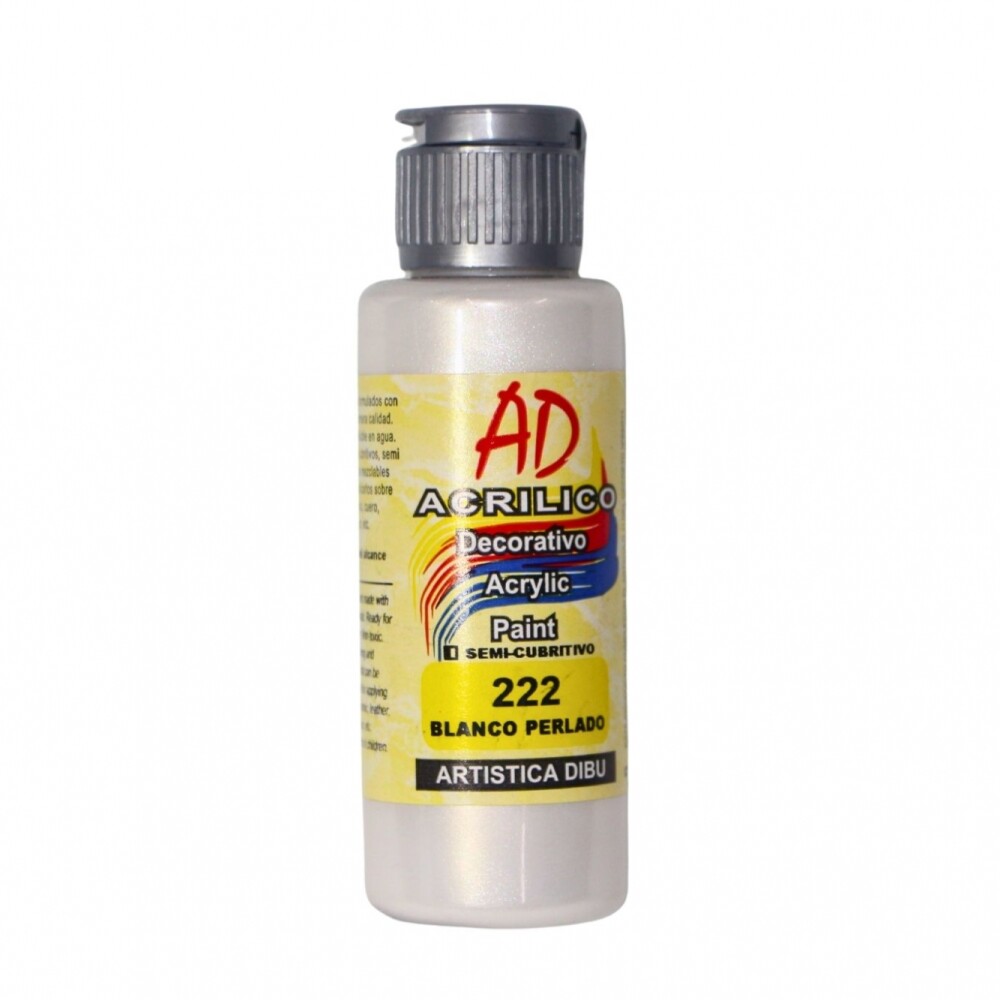 PINTURA ACRILICA ARTISTICA DIBU 60 ML. DIFERENTES COLORES COLOR BLANCO PERLADO 222