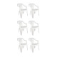 Set x6 Sillas Bela Vista con apoya brazos BLANCO
