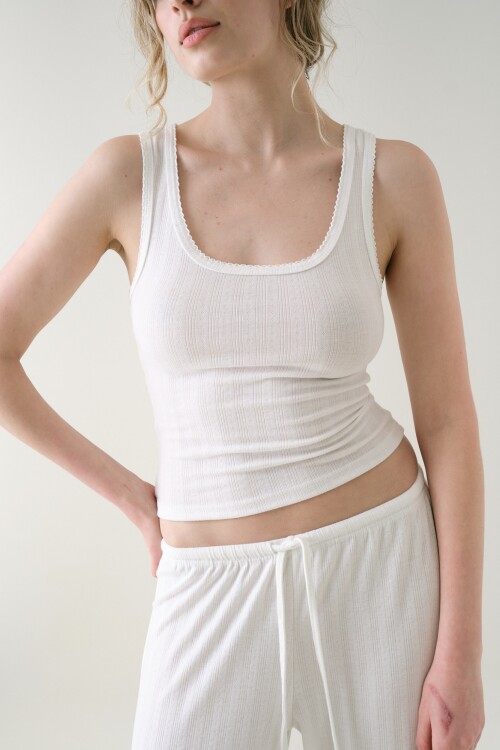 Musculosa Pointelle Blanco