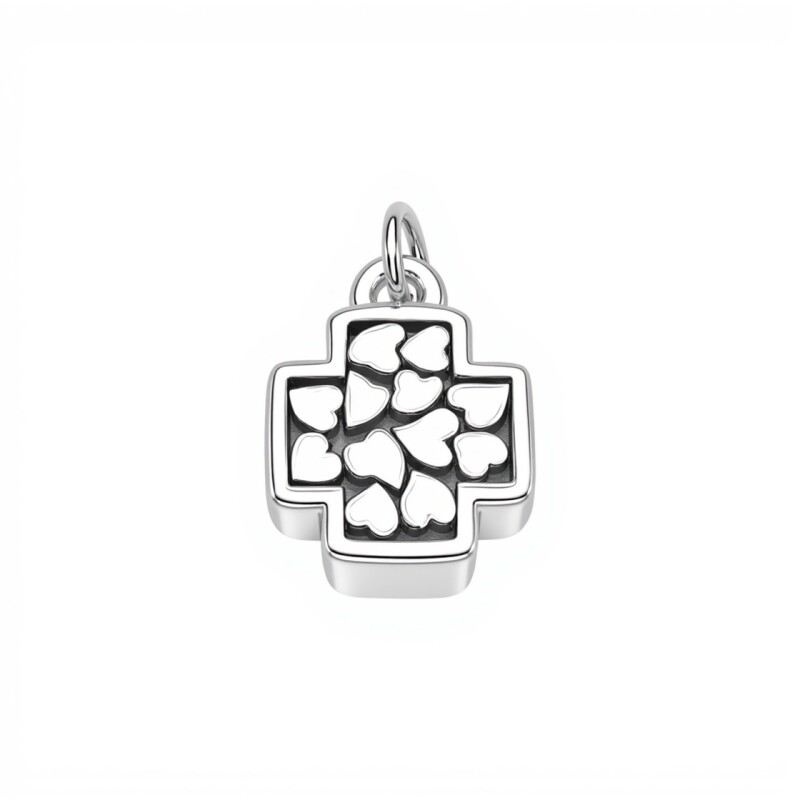 Dije Cruz Corazones - Plata 925 - sin piedra - CP4697 sinpiedra