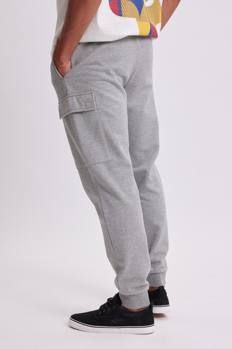 Pantalón deportivo jogger básico Gris Melange
