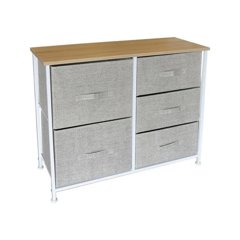 Mueble organizador con 5 cestos en tela Selecta Mueble organizador con 5 cestos en tela Selecta