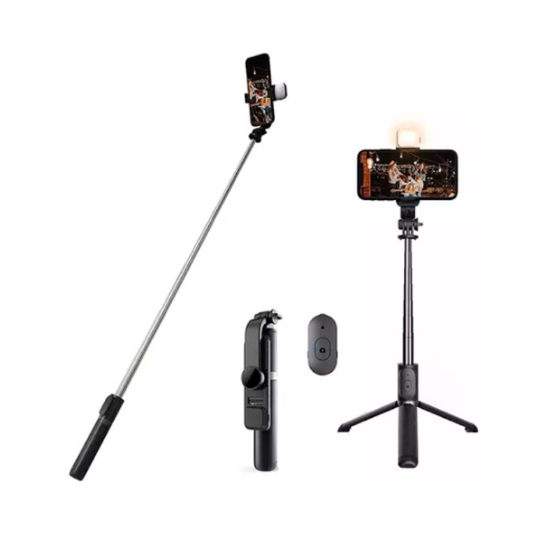 Palo de selfie tripode para celular con luz led con control remoto Palo de selfie tripode para celular con luz led con control remoto