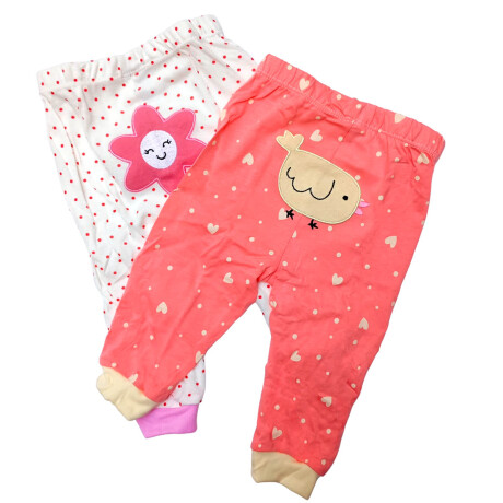 Set X5 De Pantalones Bebé Algodón Bodies Calidad Rosa