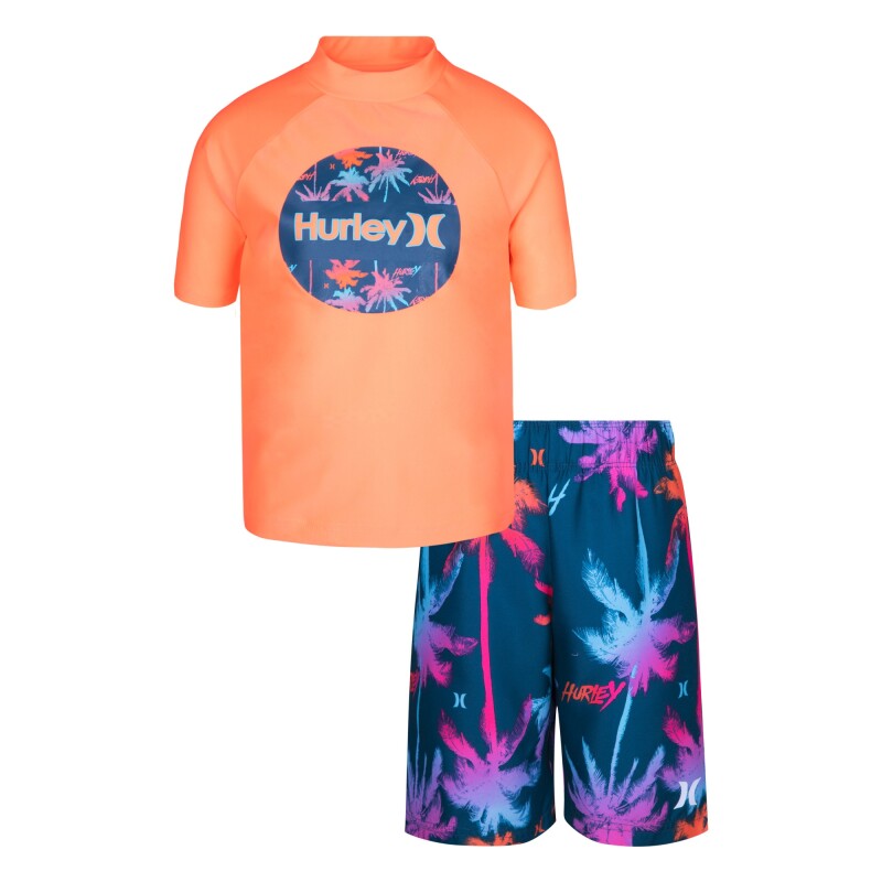 Conjunto Palm Gradient Rashguard de Niño Azul