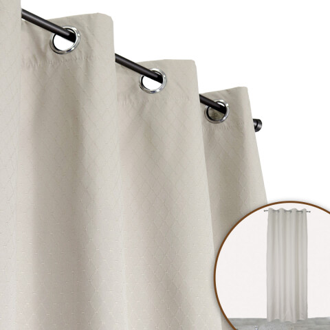 CORTINA ANTISOLAR CASSIE BEIGE C/RELIEVE 137X229CM Unica