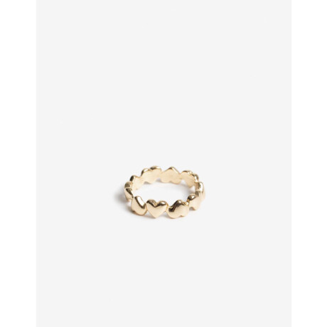 Anillo Metal Corazones De La Línea Stay Golden. Dorado