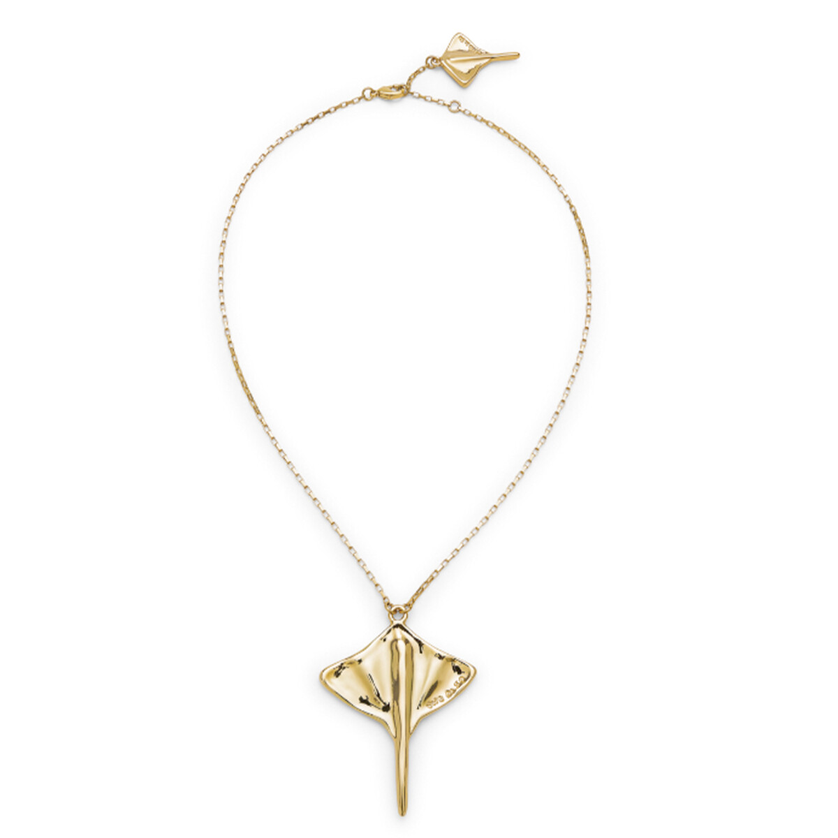 COLGANTE DE CADENA CORTA ALEACIÓN DE METALES BAÑADO EN ORO 18K CON MANTARRAYA - Colgante 