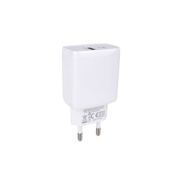 Cargador de pared 20W USB-A + USB-C color blanco Cargador De Pared 20w Usb-a + Usb-c Color Blanco