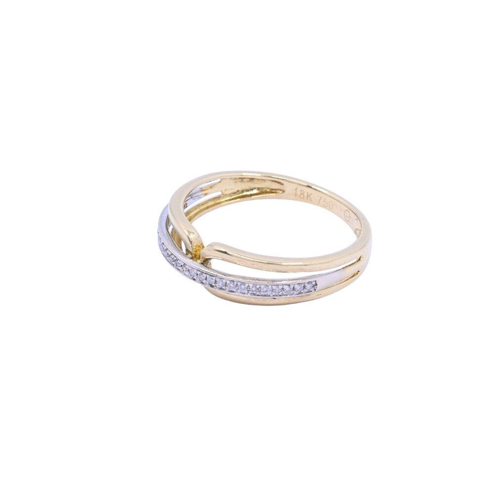 Anillo oro 18k 2 tonos con brillantes. Anillo oro 18k 2 tonos con brillantes.